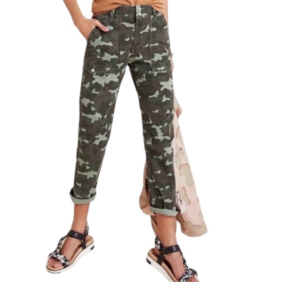 Anthropologie The Wanderer Ankle Pant in Green Camo. Size 28. - Picture 1 of 11